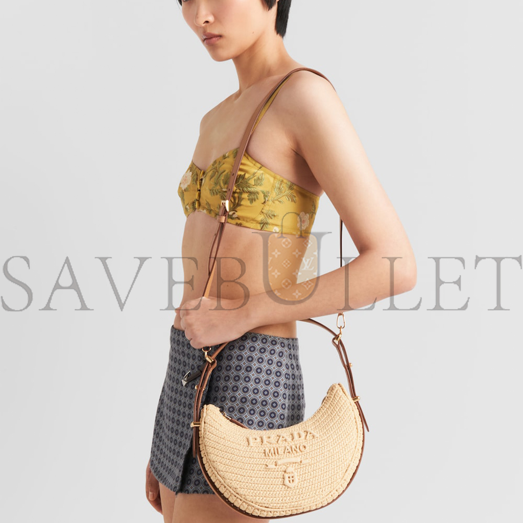 Pra*a Pra*a arquÉ crochet shoulder bag 1bc194 (22.5*18.5*6cm)